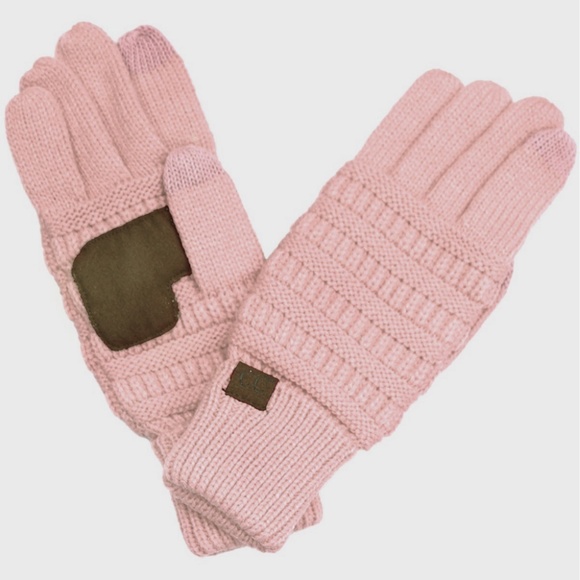 Accessories - CC Knitted Touch Screen Compatible Gloves In Pink